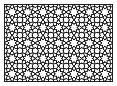 Lazer kesme şablonu. Dekoratif ızgara. Doğulu geometrik desen.