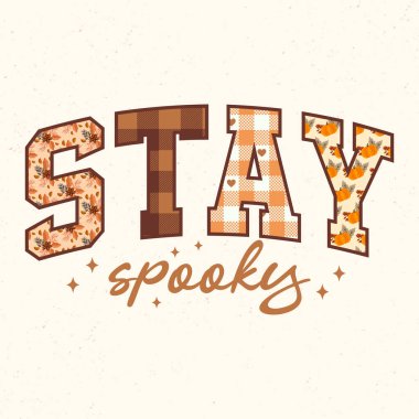 Ürkütücü Kalın, Sonbahar çiçekli süblimleşme tişört tasarımı vektörü