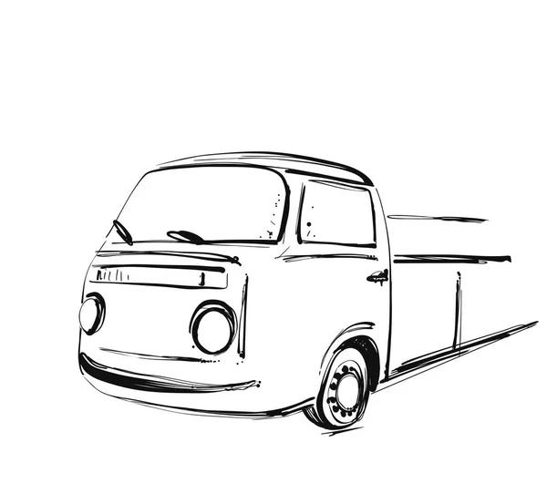 Autobús retro. Transporte de dibujos animados. Viajes — Vector de stock