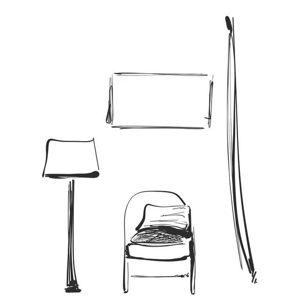 Lesezeit. Stuhl und Lampe. Entspannung — Stockvektor
