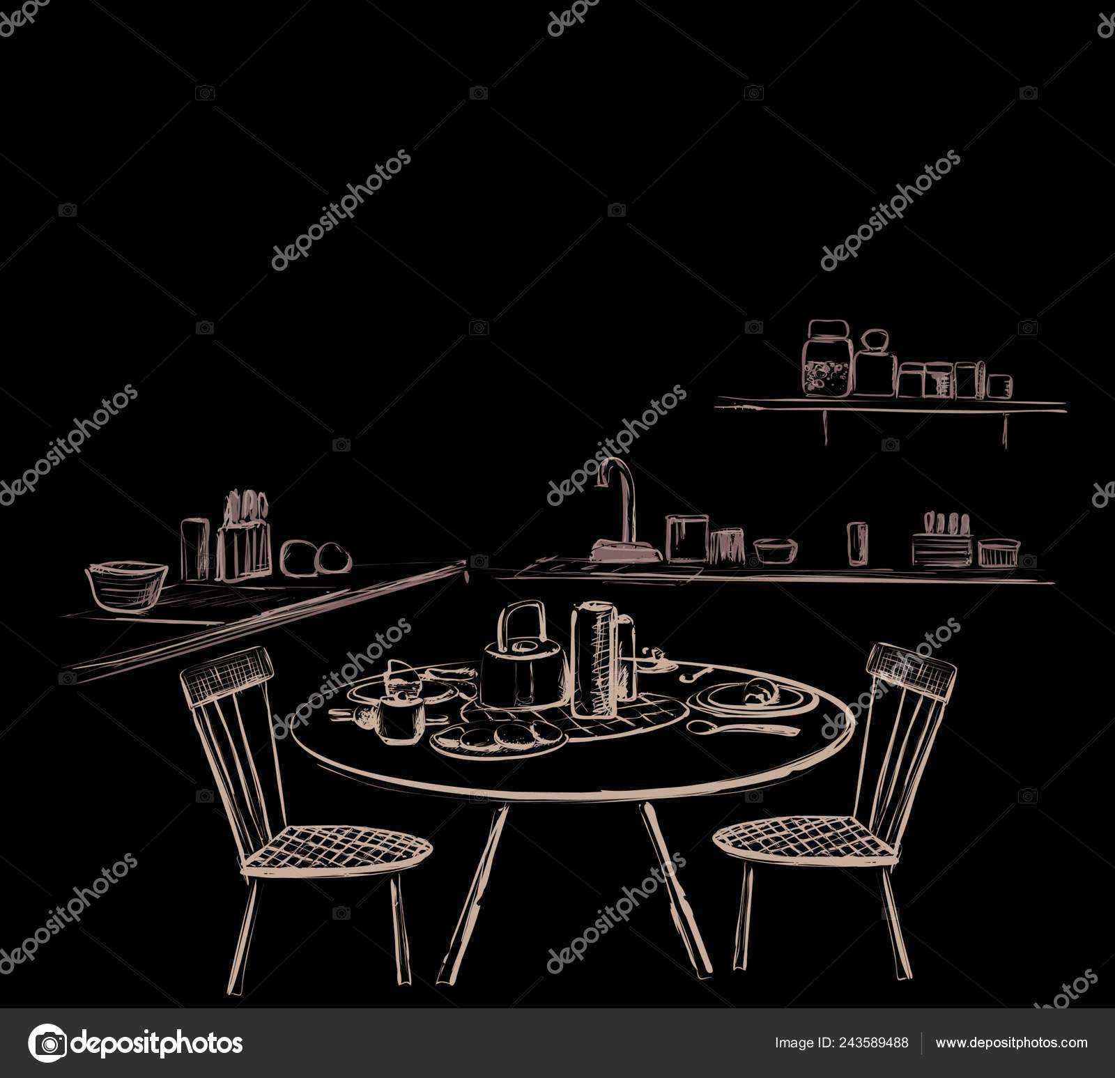 Open kitchen layout ideas around bay windows, image size:1600x1547