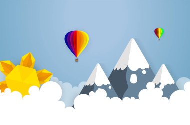 sanat. Hava balonları, vektör çizim ile arka plan
