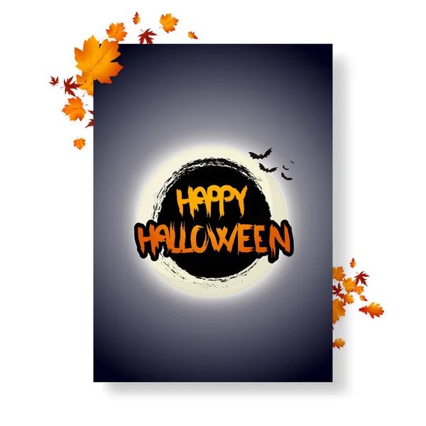 Halloween Vector Poster Autumn Leaves — Stock Vector