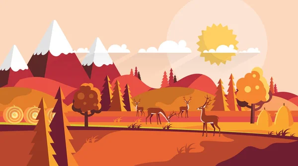 Primavera montañas paisaje — Vector de stock