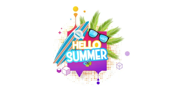 Salut Summer Vector Background Abstract Summer Label — Vector de stoc