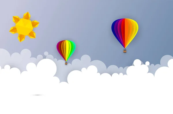 Art Hőlégballonok Illusztráció Vektor Háttér — Stock Vector