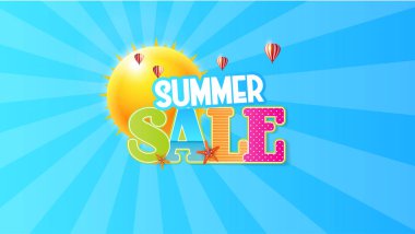 Yaz Satılık vektör arka plan. Soyut yaz etiket 