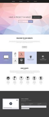 Düşük-Çokgen arka plan ile yanıt veren bir sayfa web sitesi şablonu