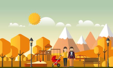 Sonbahar ailesi. Oyun üzerinde mutlu aile