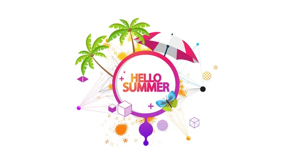 Hallo Zomer Vector Achtergrond Abstracte Zomer Label — Stockvector