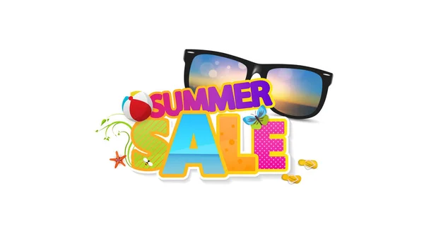 Summer Sale Vector Background Abstract Summer Label — Stock Vector