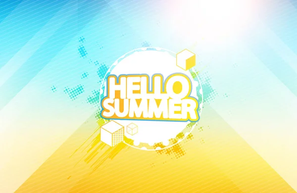 Olá Summer Vector Background Etiqueta Verão Abstrata — Vetor de Stock