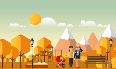Sonbahar ailesi. Oyun üzerinde mutlu aile