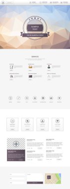 Düşük-Çokgen arka plan ile yanıt veren bir sayfa web sitesi şablonu