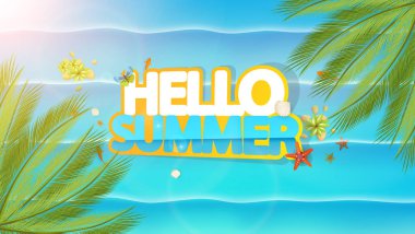 hello Summer Vector Background. Abstract Summer Label  clipart