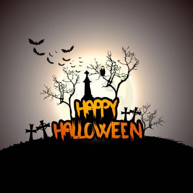 Cadılar Bayramın kutlu olsun arka plan düz stil vektör çizim.