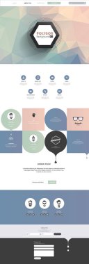 Düşük-Çokgen arka plan ile yanıt veren bir sayfa web sitesi şablonu