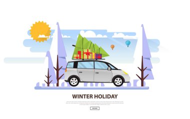 Kış köyü manzarası