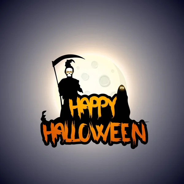 Flat Style Vector Illustration Happy Halloween Background — Stock Vector