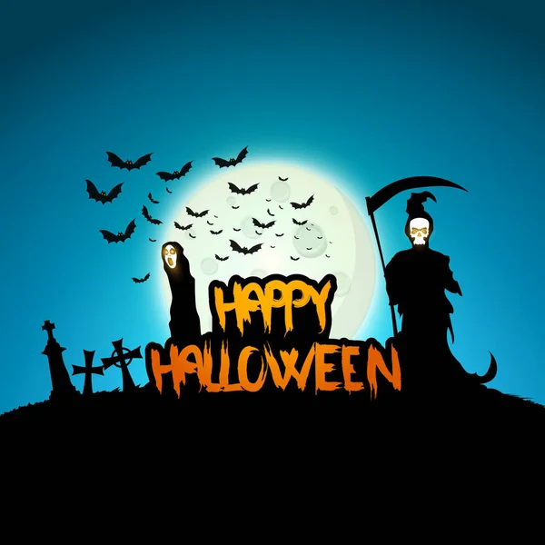 Flachen Stil Vektor Illustration Von Glücklichen Halloween Hintergrund — Stockvektor