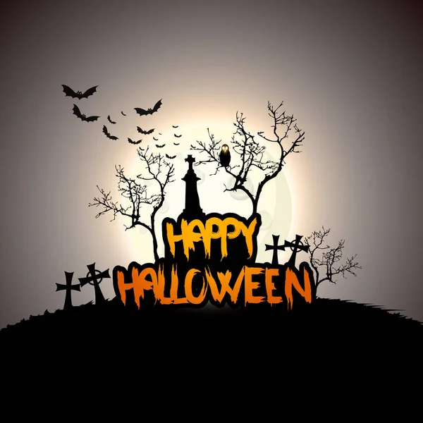 Platt Stil Vektorillustration Happy Halloween Bakgrund — Stock vektor