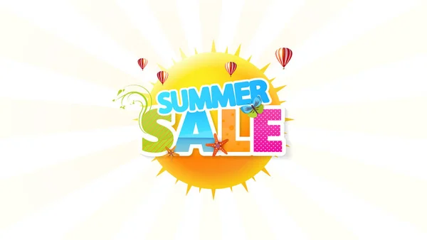 Summer Sale Vector Background Abstract Summer Label — Stock Vector