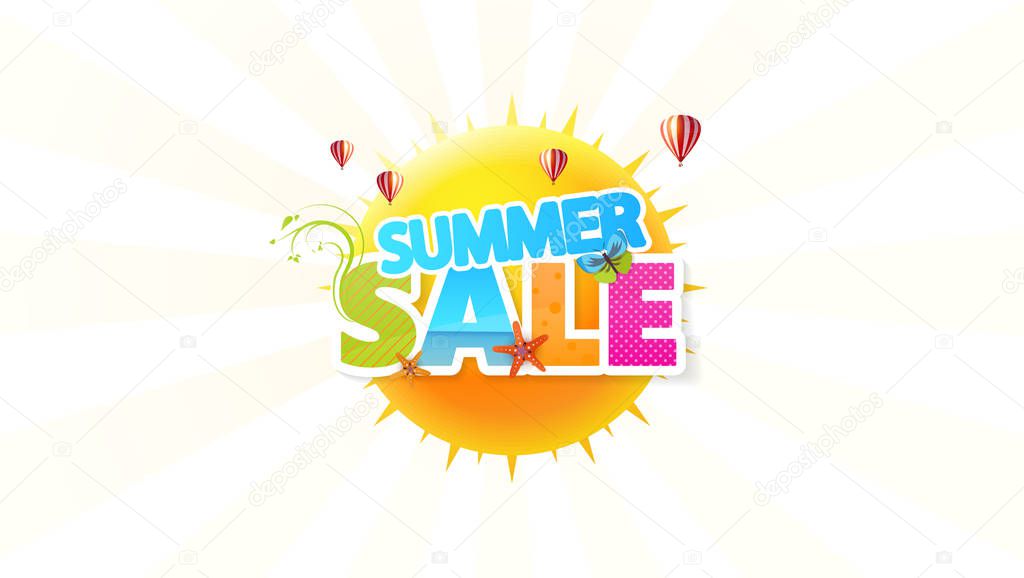 Summer sale  Vector Background. Abstract Summer Label 
