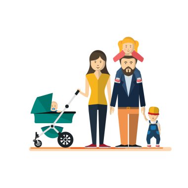 Happy Family. Vector Illustration. - Vector