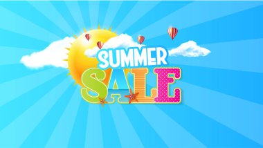 Yaz Satılık vektör arka plan. Soyut yaz etiket 