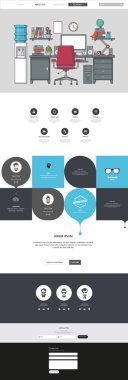 Web sitesi şablon: Bir sayfa düz tasarım stil vektör çizim.