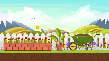 Kırmızı çiçekli güzel vektör yard