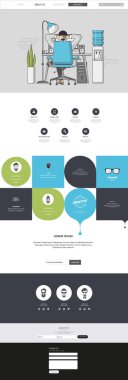 Web sitesi şablon: Bir sayfa düz tasarım stil vektör çizim.