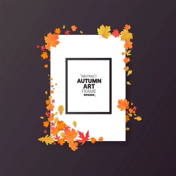 Herbst Abstrakten Rahmen Layout Dekorieren Mit Blättern Für Den Einkauf — Stockvektor