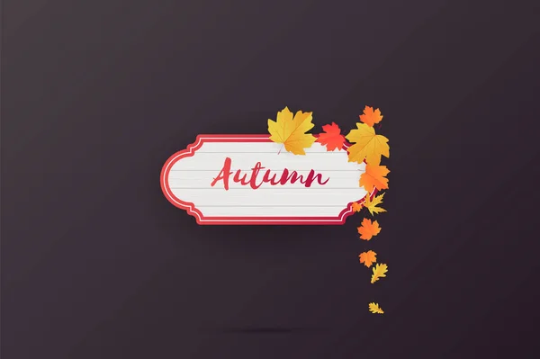 Design Automne Avec Feuilles Illustration Vectorielle — Image vectorielle