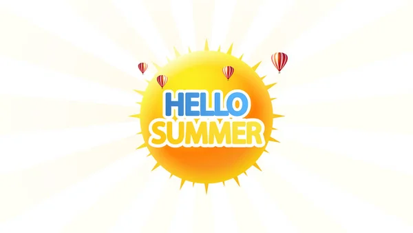 Γειά Σου Καλοκαίρι Διάνυσμα Φόντο Αφηρημένη Καλοκαίρι Ετικέτα — Διανυσματικό Αρχείο