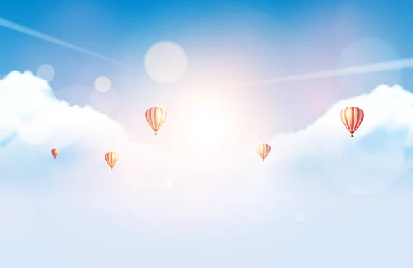 Αερόστατα Θερμού Αέρα Φόντο Του Ουρανού Αφηρημένα Σχέδια Εικονογράφηση Διάνυσμα — Διανυσματικό Αρχείο