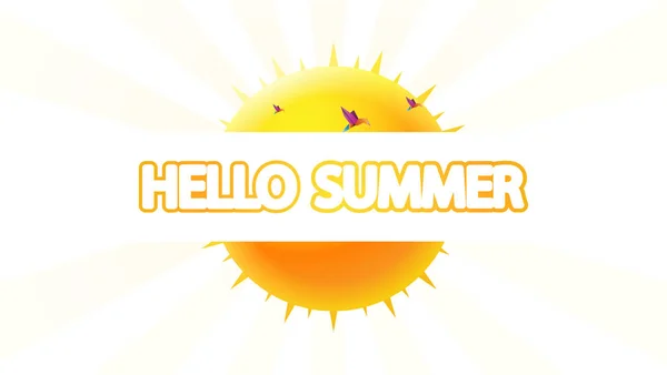こんにちは夏のベクトルの背景 抽象的な夏ラベル — ストックベクタ