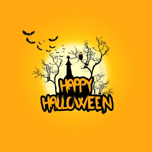 Halloween Vektorový Design Nápisem Happy Halloween — Stockový vektor