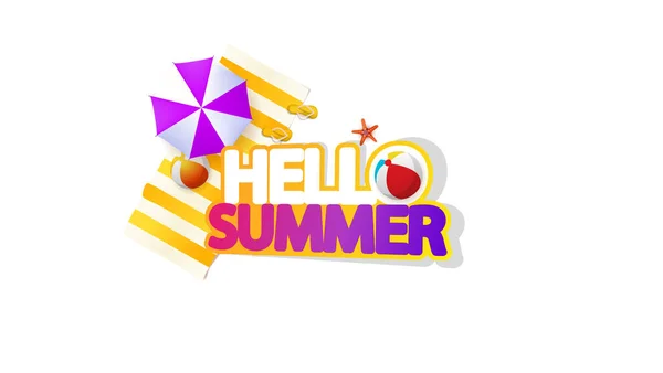 Olá Summer Vector Background Etiqueta Verão Abstrata —  Vetores de Stock