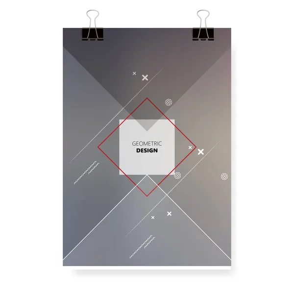 Sjabloon Met Grafische Geometrische Elementen Toepasselijk Voor Brochures Posters Covers — Stockvector