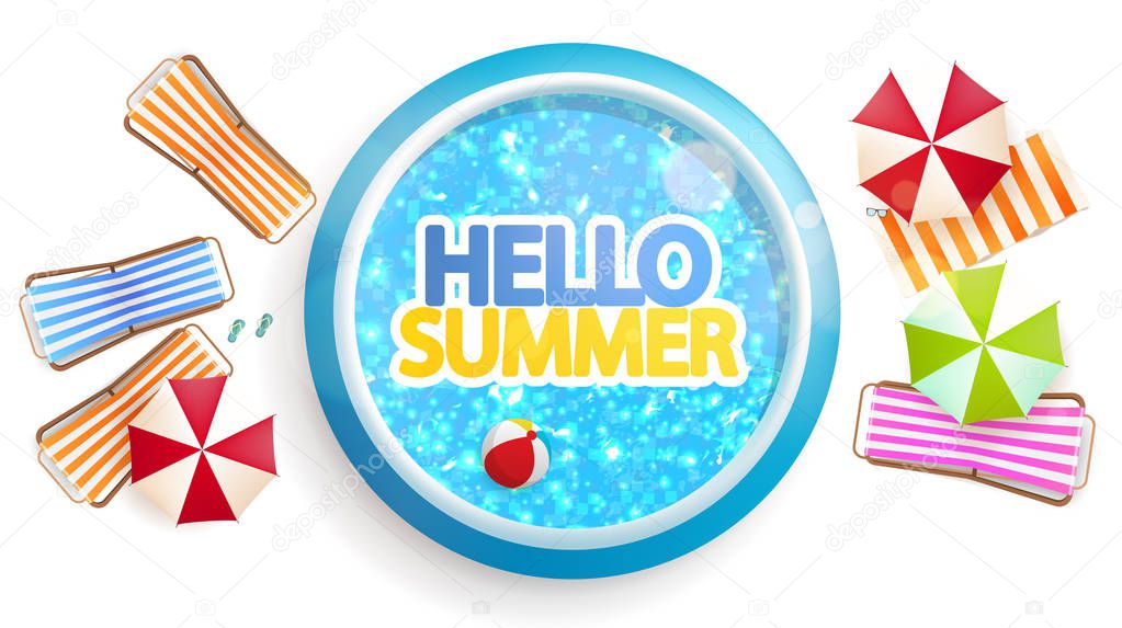 hello Summer Vector Background. Abstract Summer Label 
