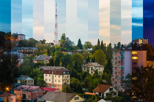 Collage time-lapse de rebanadas de diferentes horas del día — Foto de Stock