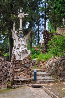 Montjuic Mezarlığı'nda melek heykeli, Barselona, İspanya