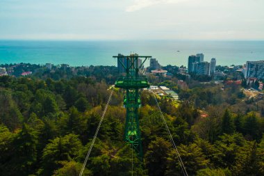 Teleferik üzerinden şehir, Sochi, Rusya Federasyonu