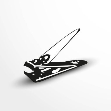 Forseps manikür. Vektör çizim siyah beyaz.