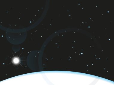 Uzay görüntüsü ile arka plan. Vektör çizim.