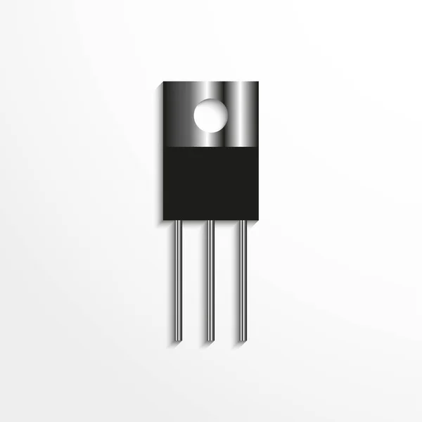 Component Aan Elektronische Microcircuit Vector Pictogram — Stockvector