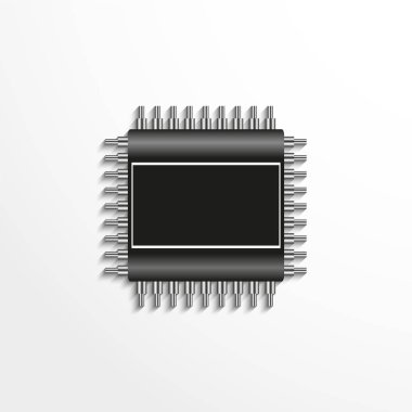 Bileşeni elektronik microcircuit için. Vektör simgesi.