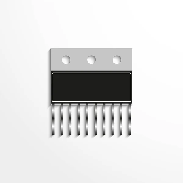 Component Aan Elektronische Microcircuit Vector Pictogram — Stockvector