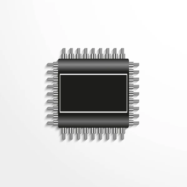 Component Electronic Microcircuit Vector Icon — Stock Vector